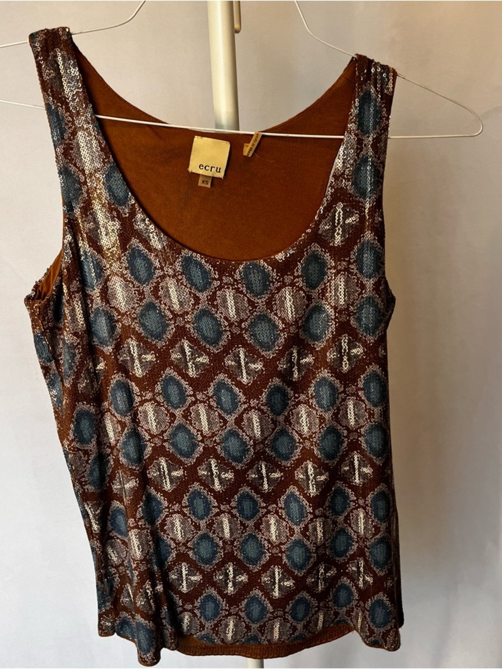 ECRU Sequin Tank Top- XS